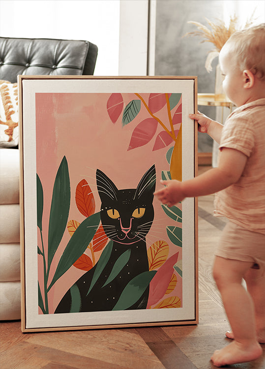 Black Cat in Jungle Plakat - Posterbox.dk