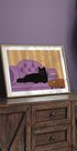 Black Cat with Martini Plakat - Posterbox.dk