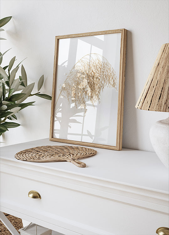 Boho Minimalist Dried Grass Plakat - Posterbox.dk
