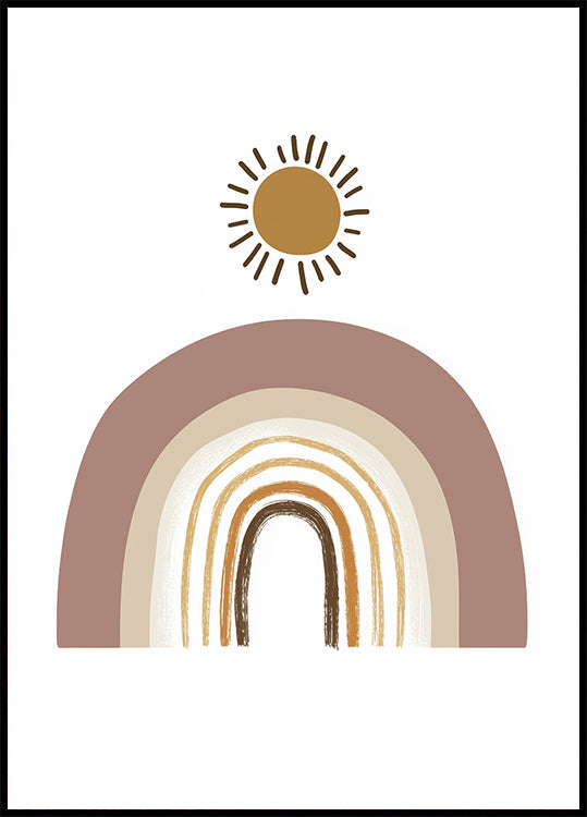 Boho Rainbow and Sun Plakat - Posterbox.dk