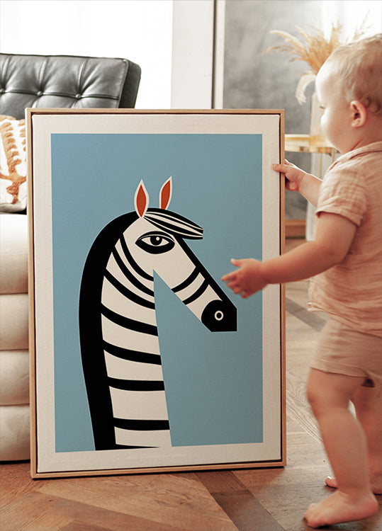 Bold Graphic Zebra Plakat - Posterbox.dk