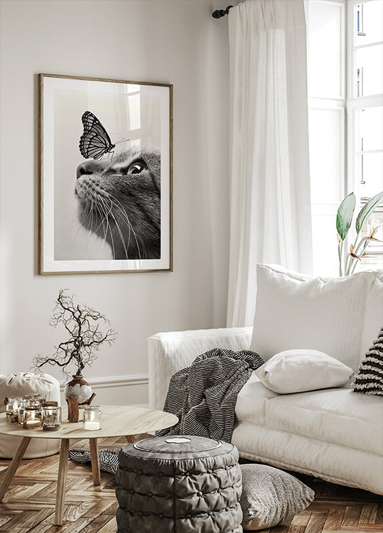 Butterfly Cat Plakat - Posterbox.dk