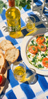 Caprese Lunch on Blue Tiles, Mediterranean food Plakat - Posterbox.dk
