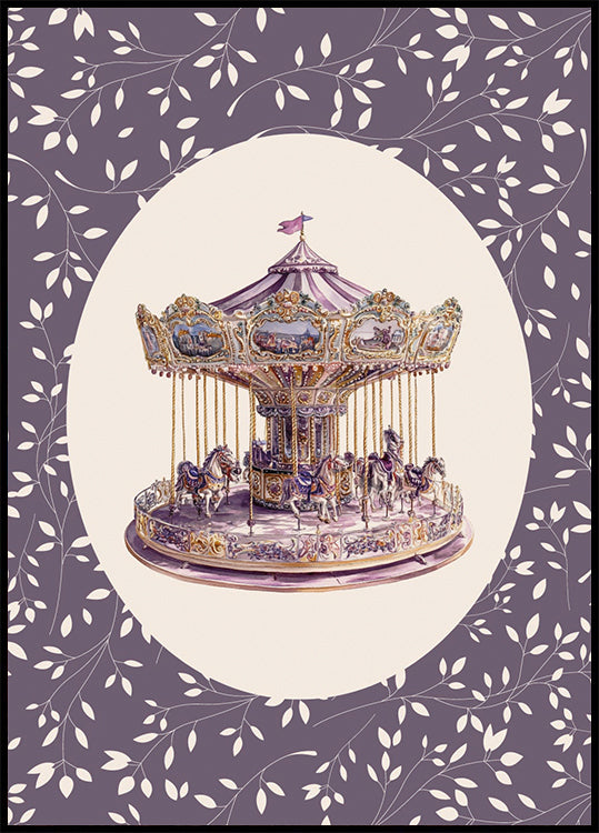 Carousel, Vintage Merry-Go-Round Plakat - Posterbox.dk