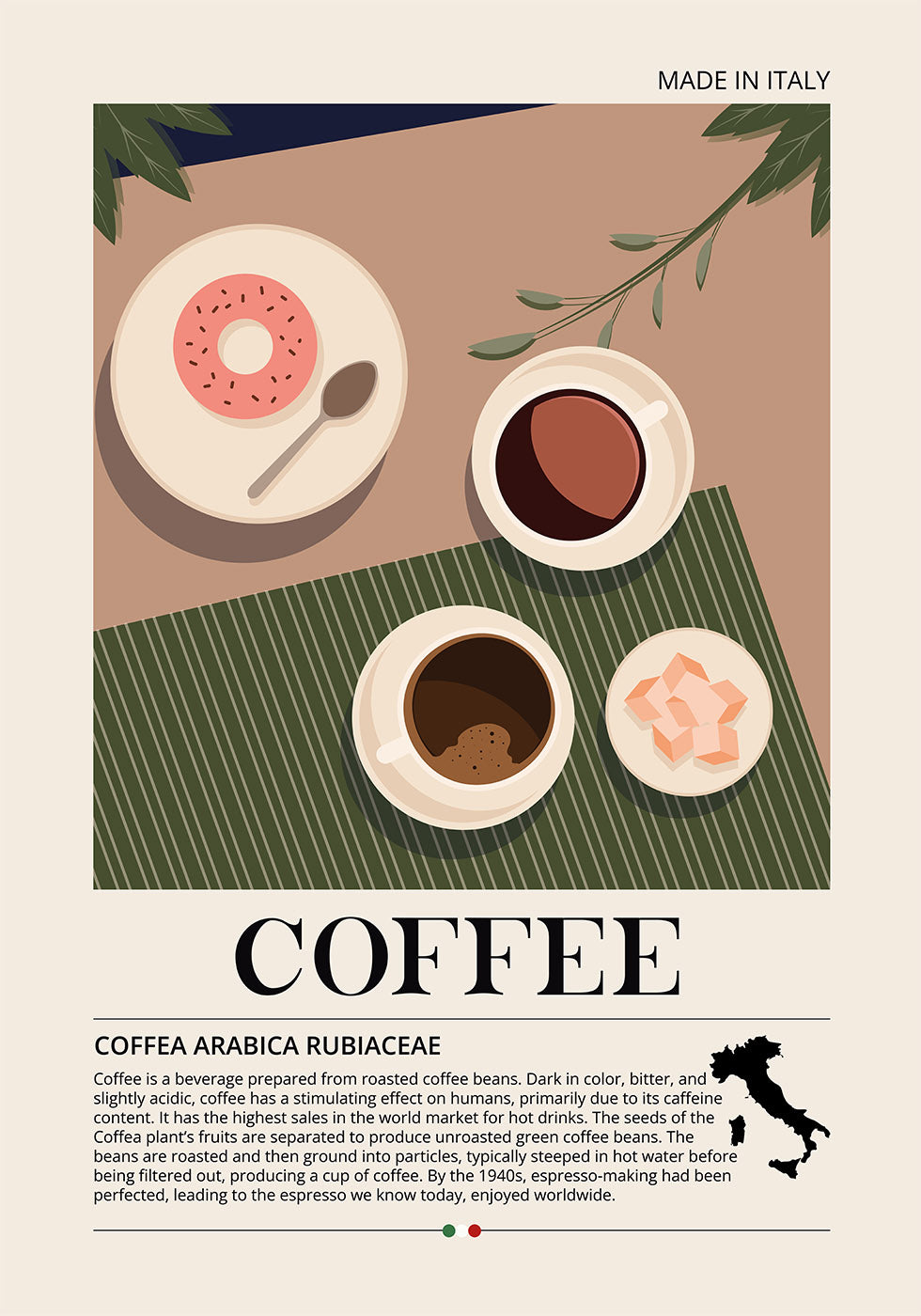 Coffee Made in Italy Plakat - Posterbox
