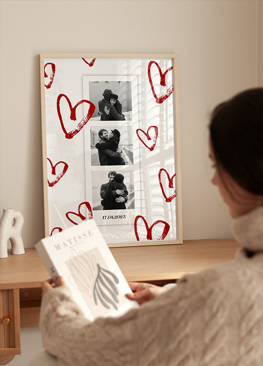 Couple Personalized Polaroid Photo Collage Plakat - Posterbox