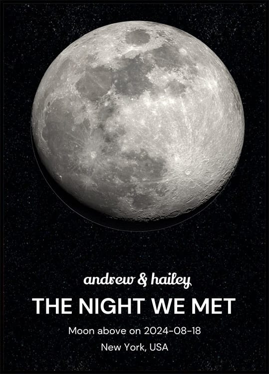 Custom Moon Phase Plakat - Posterbox.dk