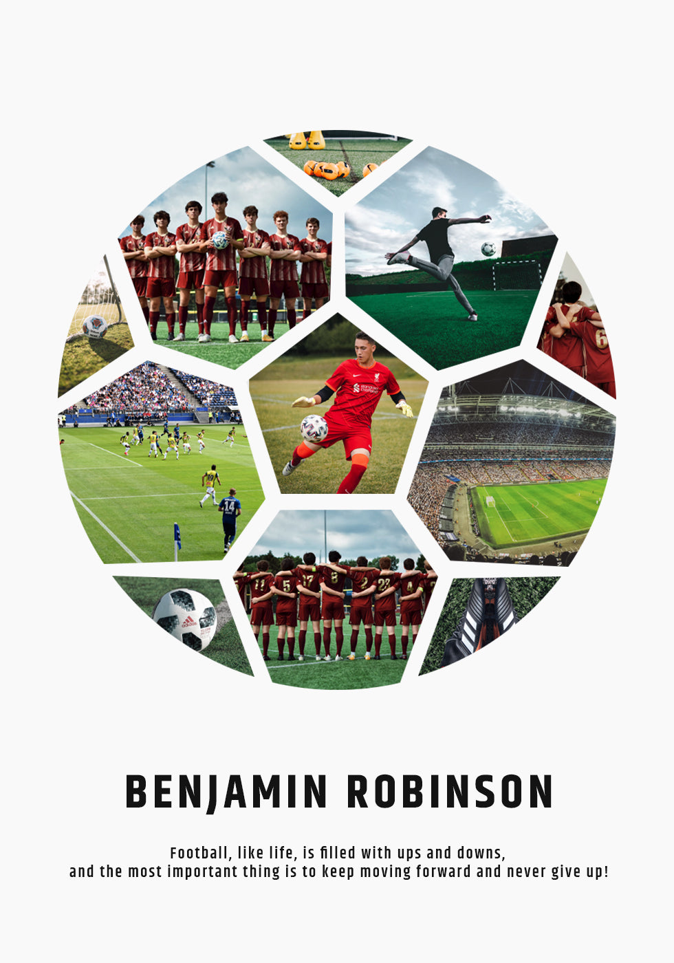 Custom Soccer Photo Collage Plakat - Posterbox.dk