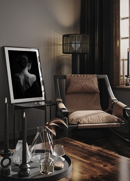 Feminine Elegance in Black and White Plakat - Posterbox.dk