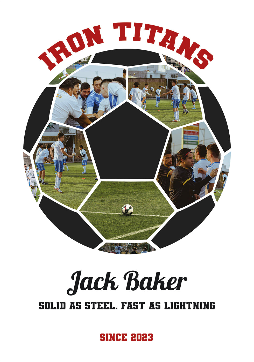 Football Ball Photo Collage Personal 2 Plakat - Posterbox