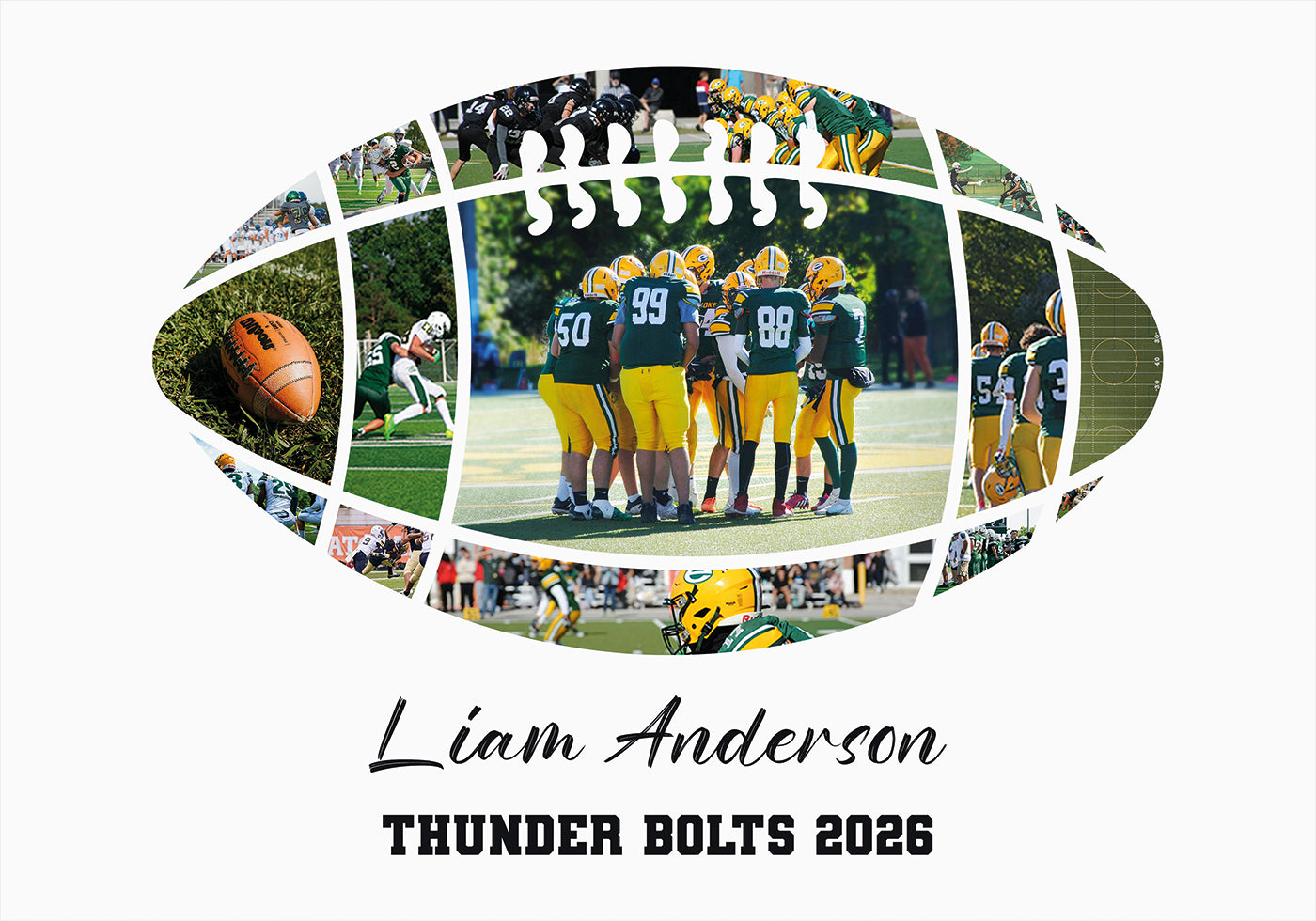 Football Ball Photo Collage Personal Plakat - Posterbox