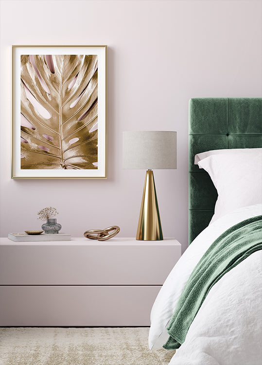 Plakát Golden Monstera №3 - Posterbox.dk