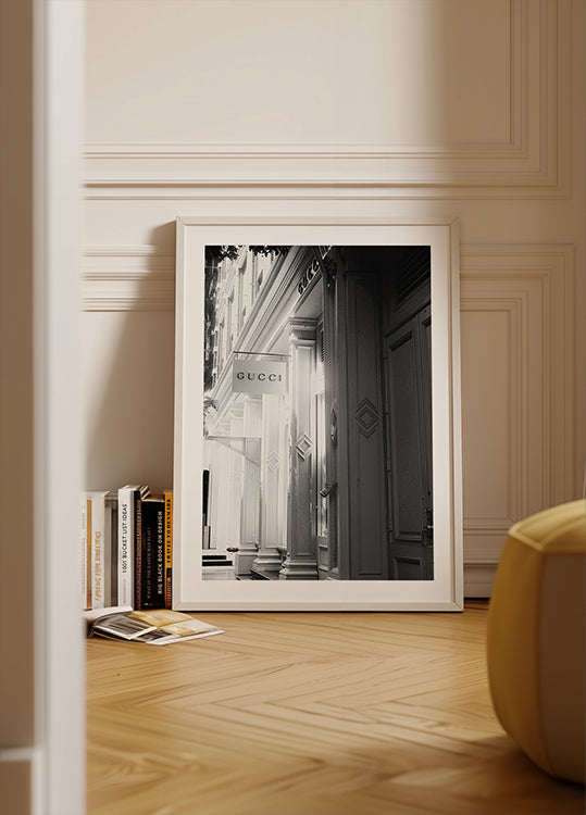 Gucci Storefront Black & White Plakat - Posterbox