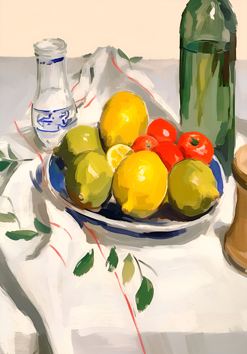 Lemons and Tomatoes, rustic kitchen still life Plakat - Posterbox.dk