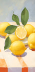 Lemons on Checkered Table, citrus fruit Plakat - Posterbox.dk