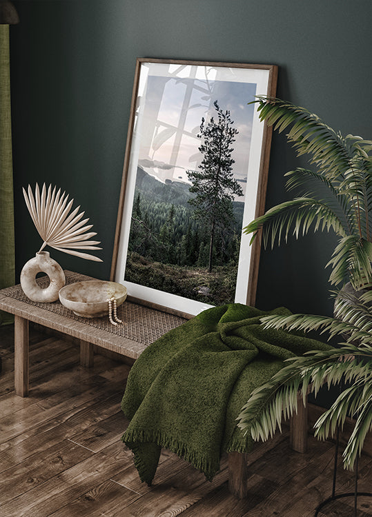 Nordic Forest and Lake View Plakat - Posterbox.dk