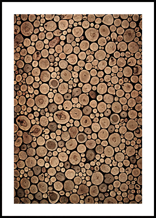 Rustic Wood Log Pattern Plakat - Posterbox.dk