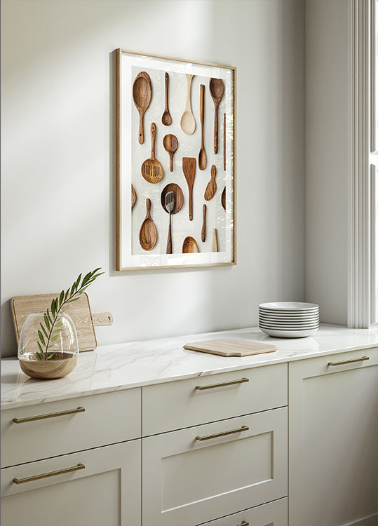 Rustikální plakát na dřevěné kuchyňské náčiní - Posterbox.dk