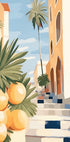 Sunny Citrus Street, Mediterranean Village Steps Plakat - Posterbox.dk