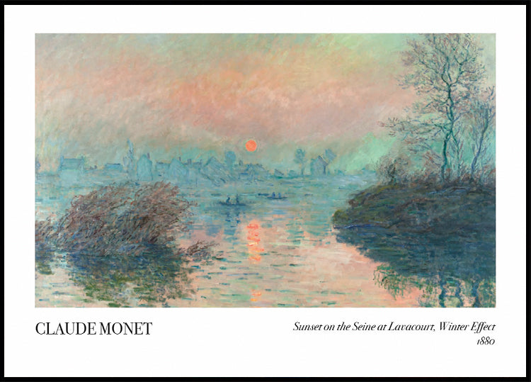 Sunset on the Seine at Lavacourt, Winter Effect Plakat - Posterbox.dk