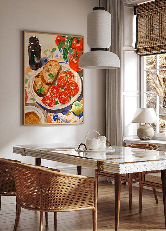 Tomatoes and Toast, Mediterranean kitchen Plakat - Posterbox.dk