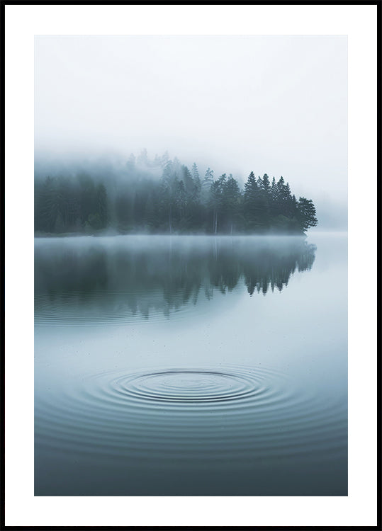 Water Ripples and Foggy Forest Plakat - Posterbox.dk