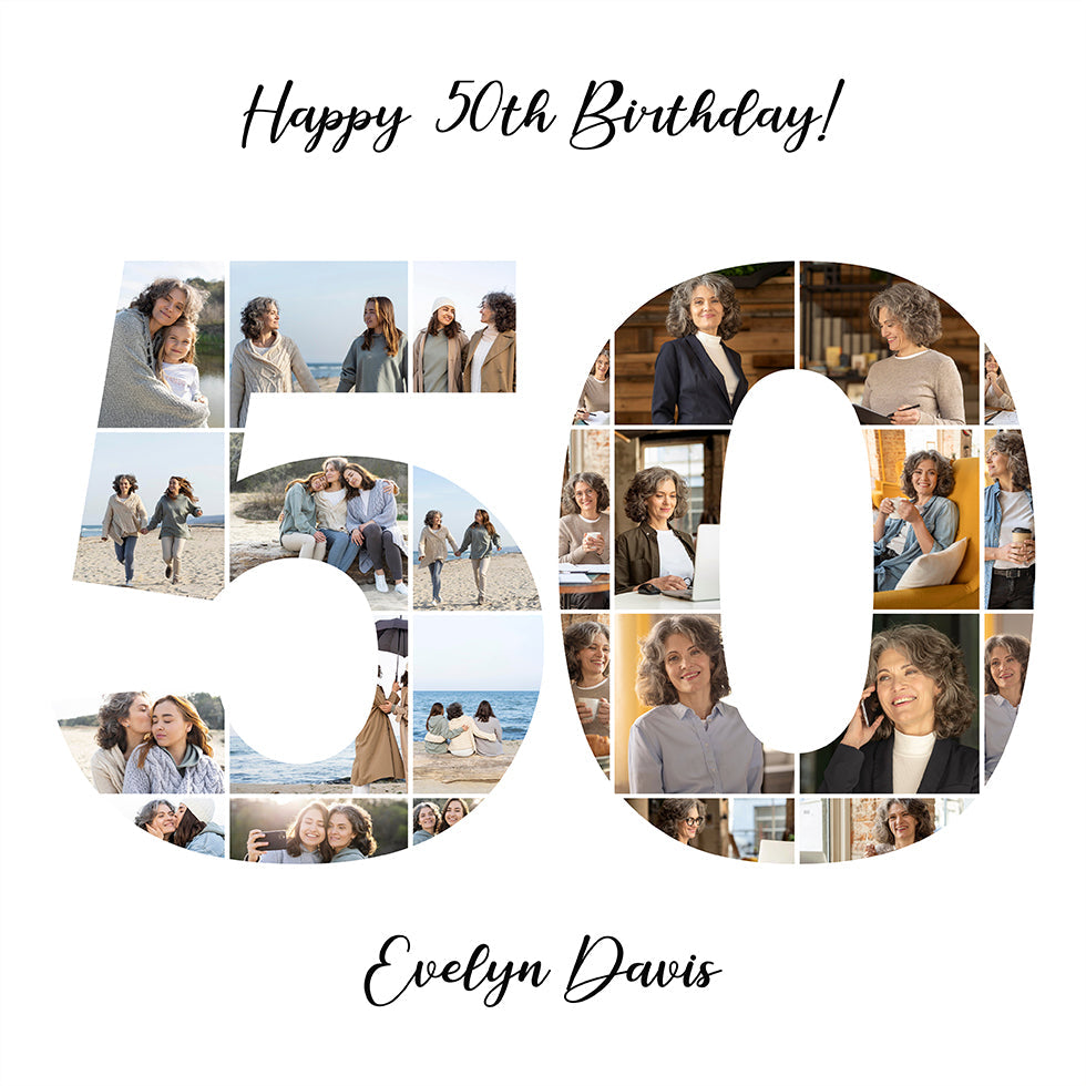 50th Birthday Photo Collage Personal - Posterbox