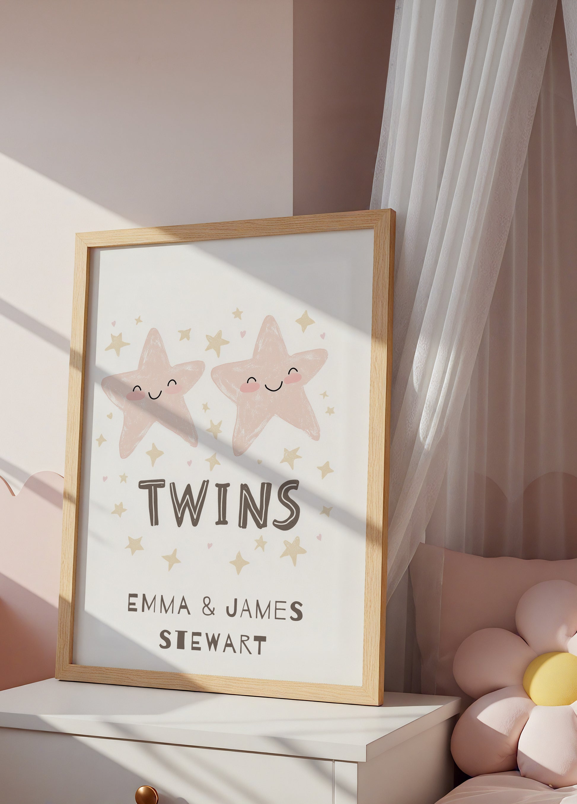 Personalizované umění na zeď se dvěma hvězdami
