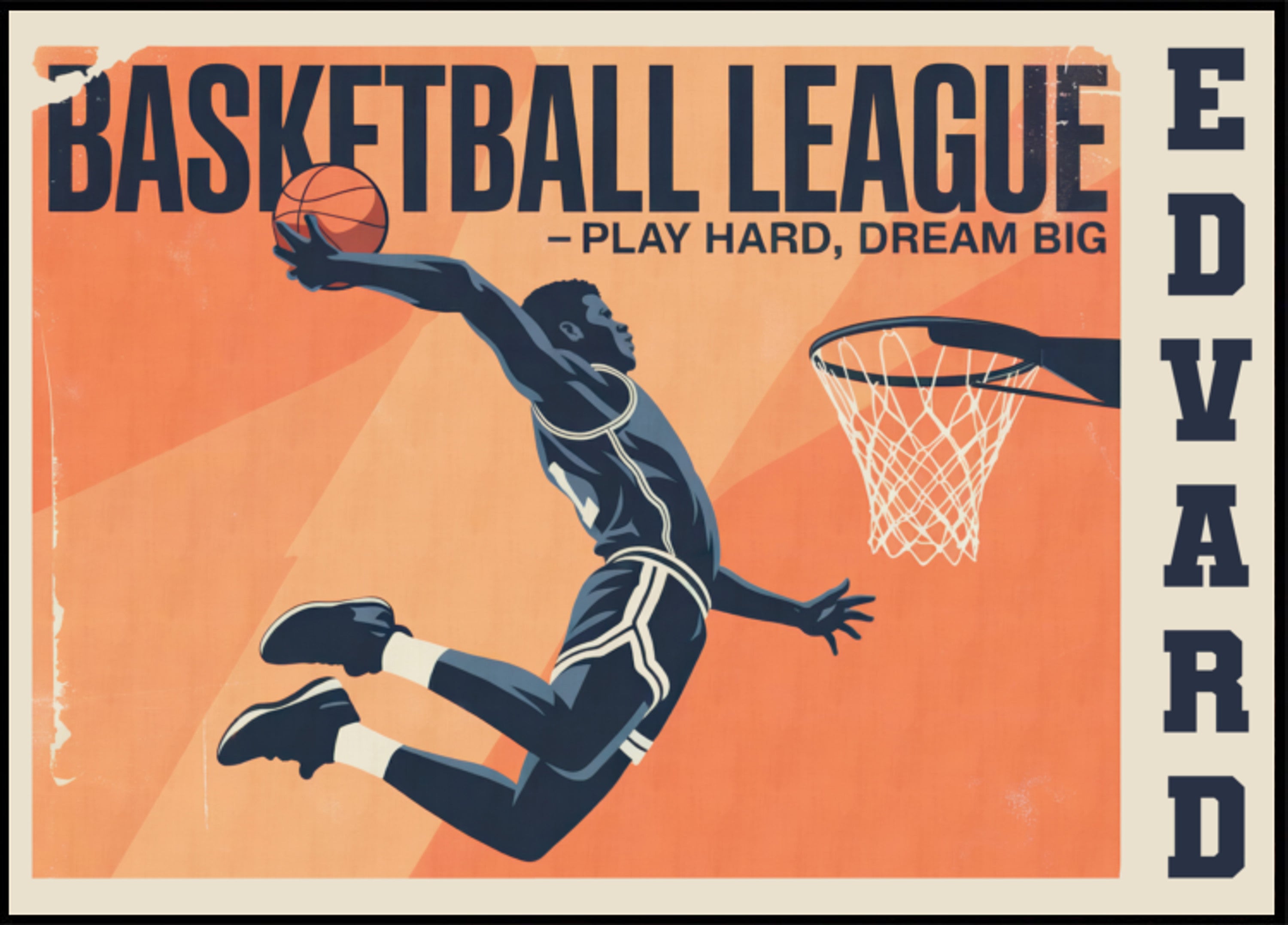 Vintage basketbalový zápas plakát