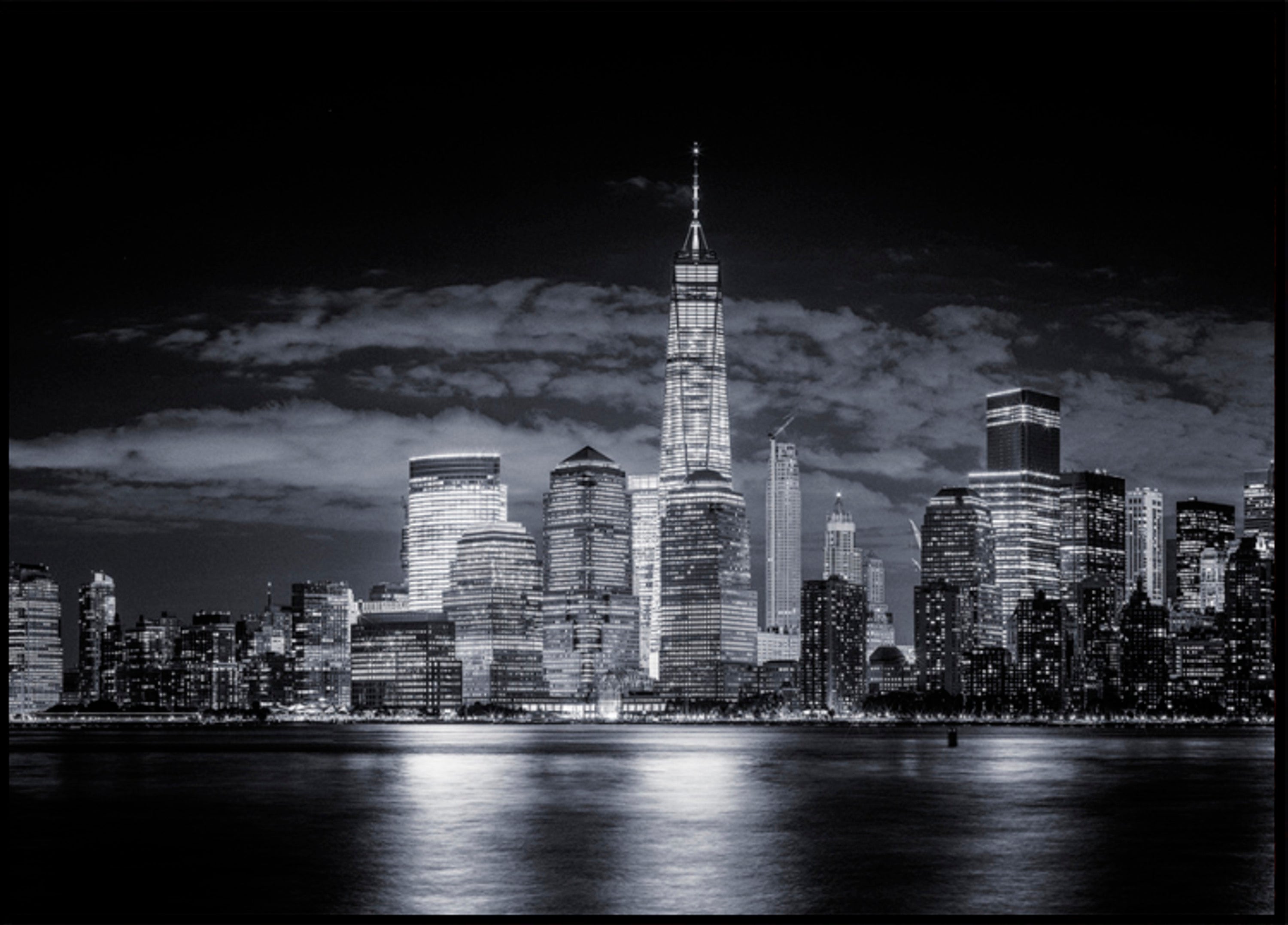 Noční panorama města New York