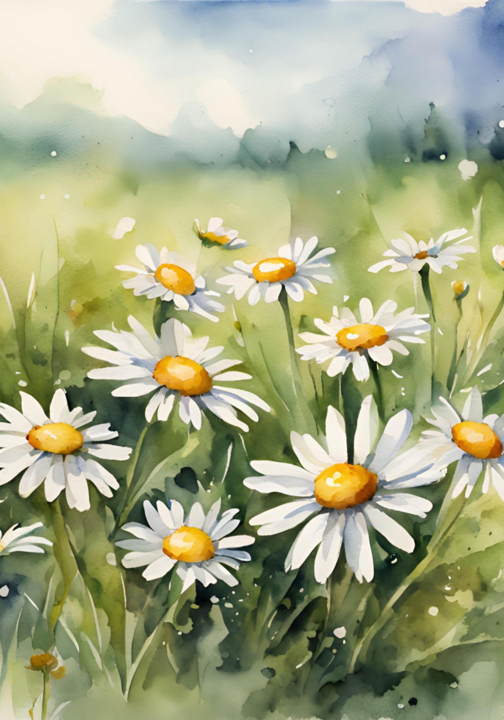 Kvetoucí Daisy Field