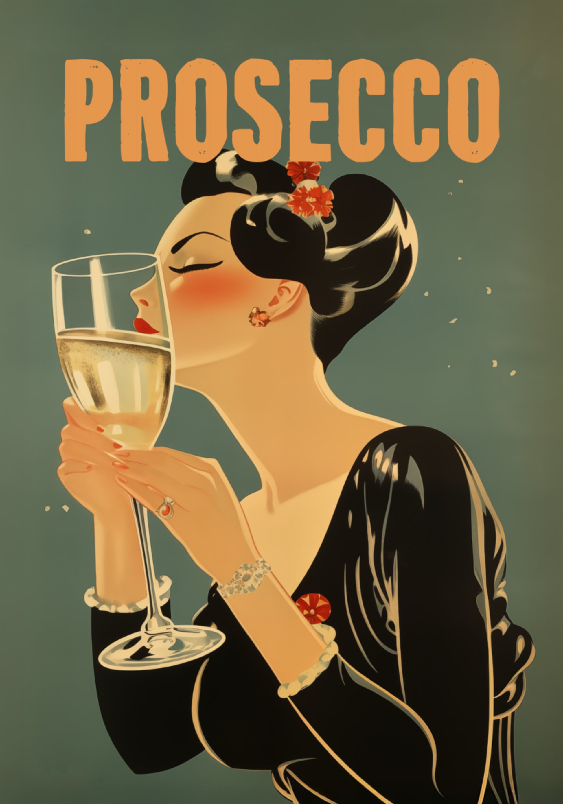 Elegantní žena Prosecco