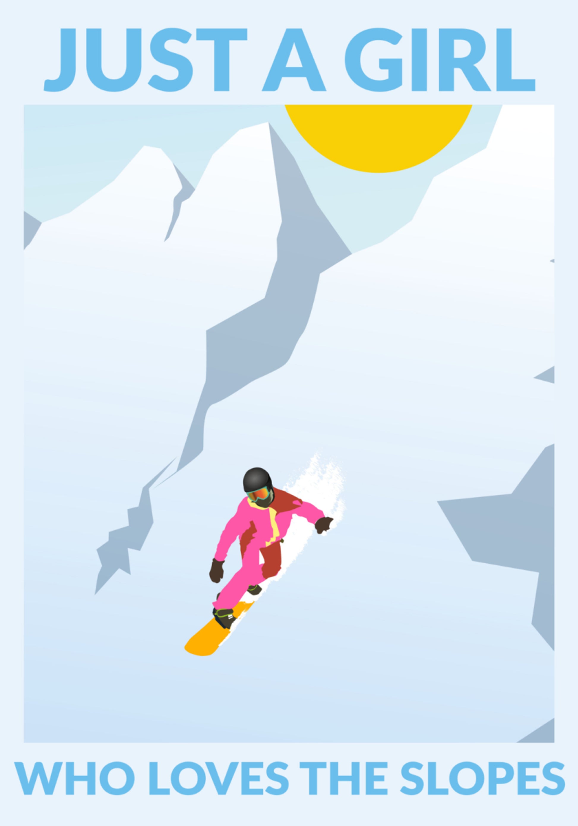 Dívka Snowboarding Slunečné hory