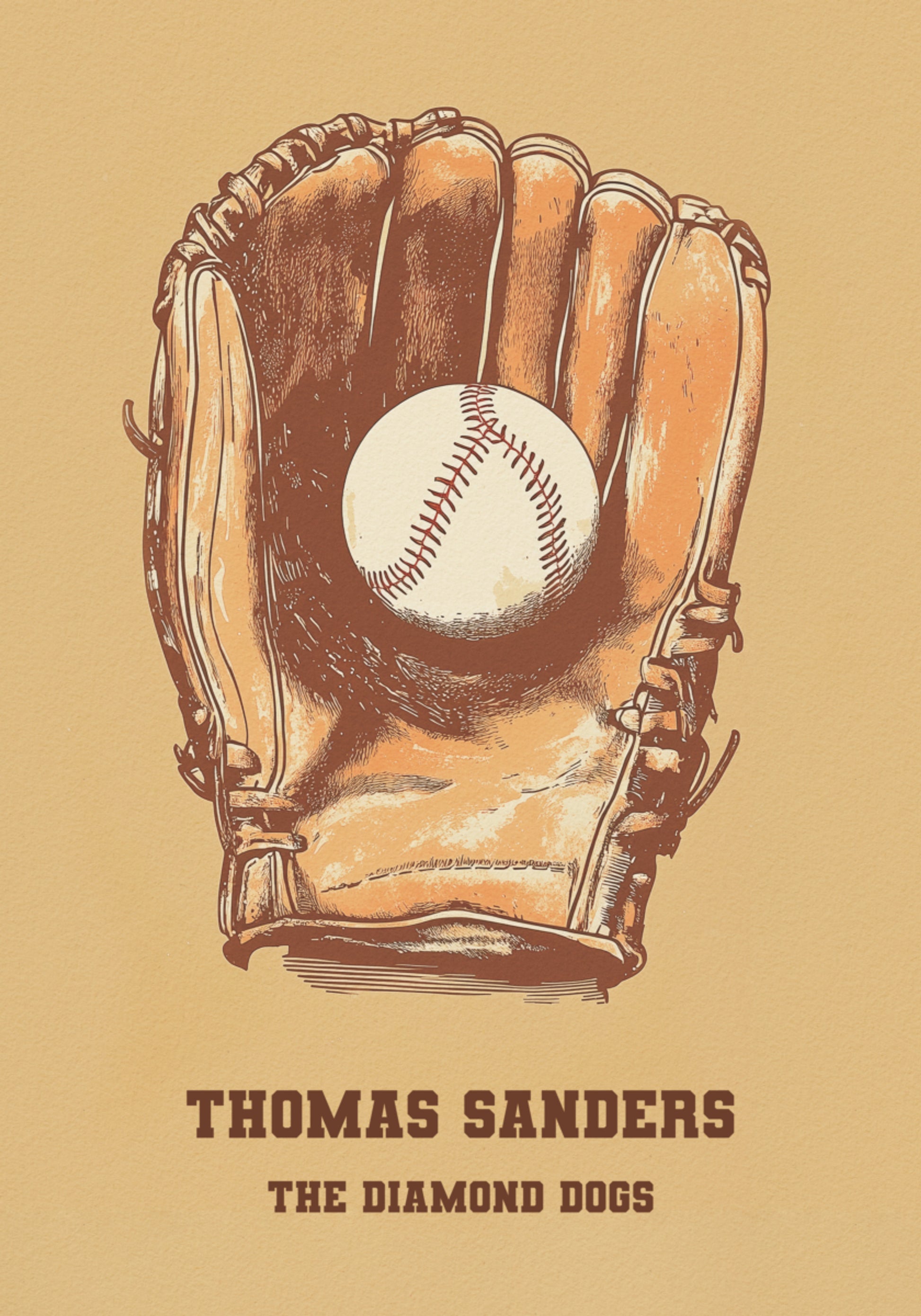 Vintage baseballové rukavice a míč plakát