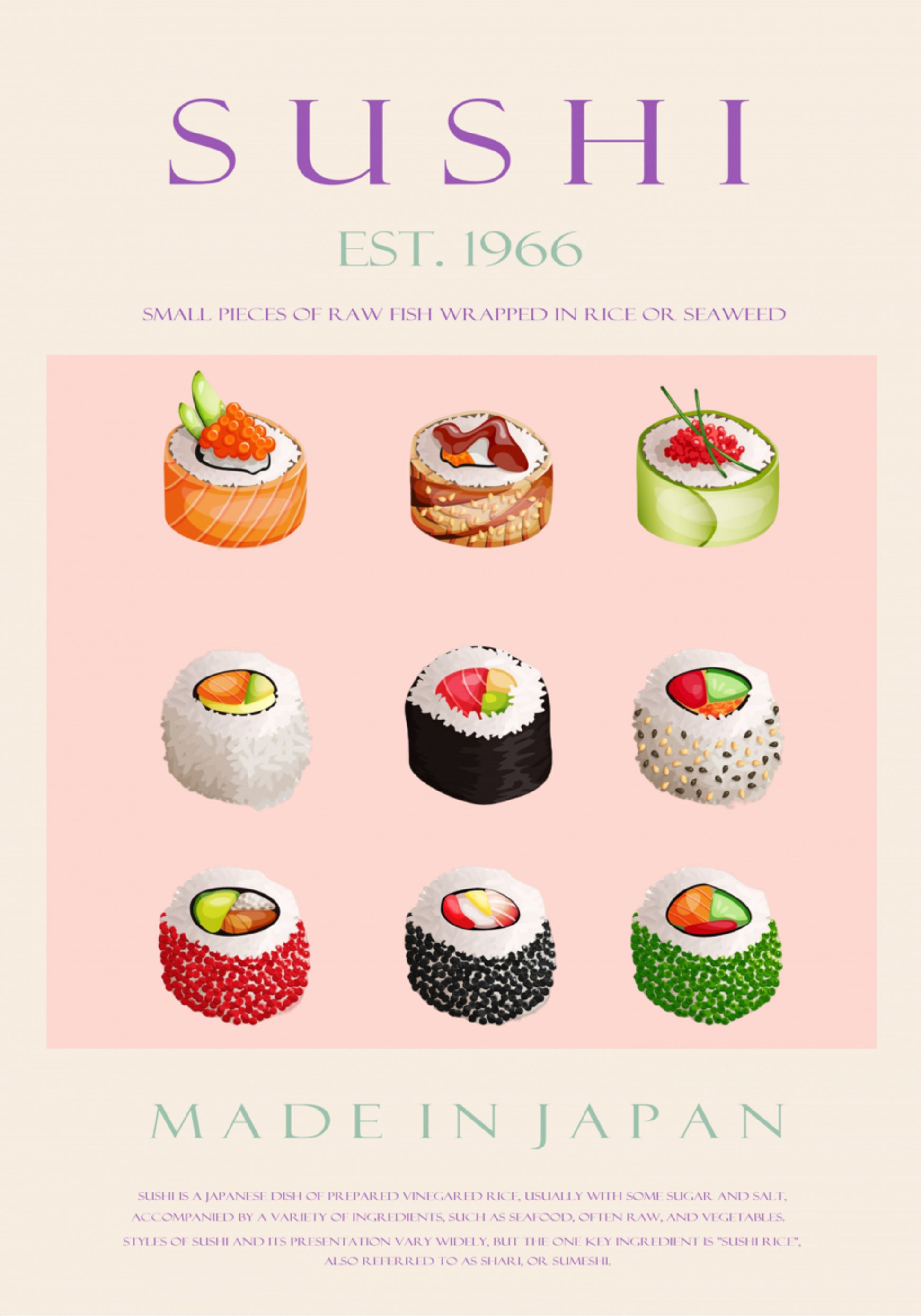 Japonská kolekce sushi