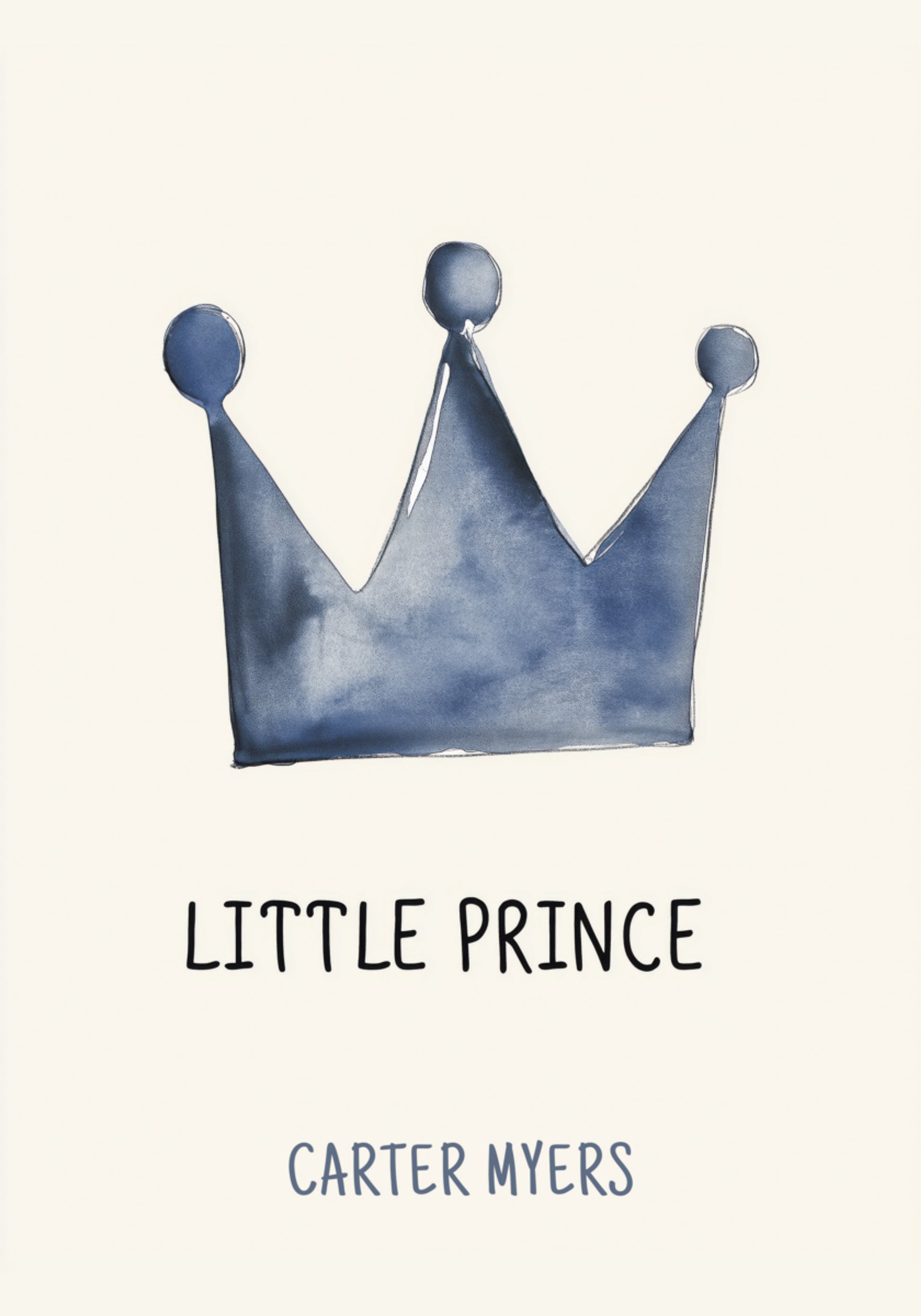 Minimalistická modrá koruna Malý princ Wall Art