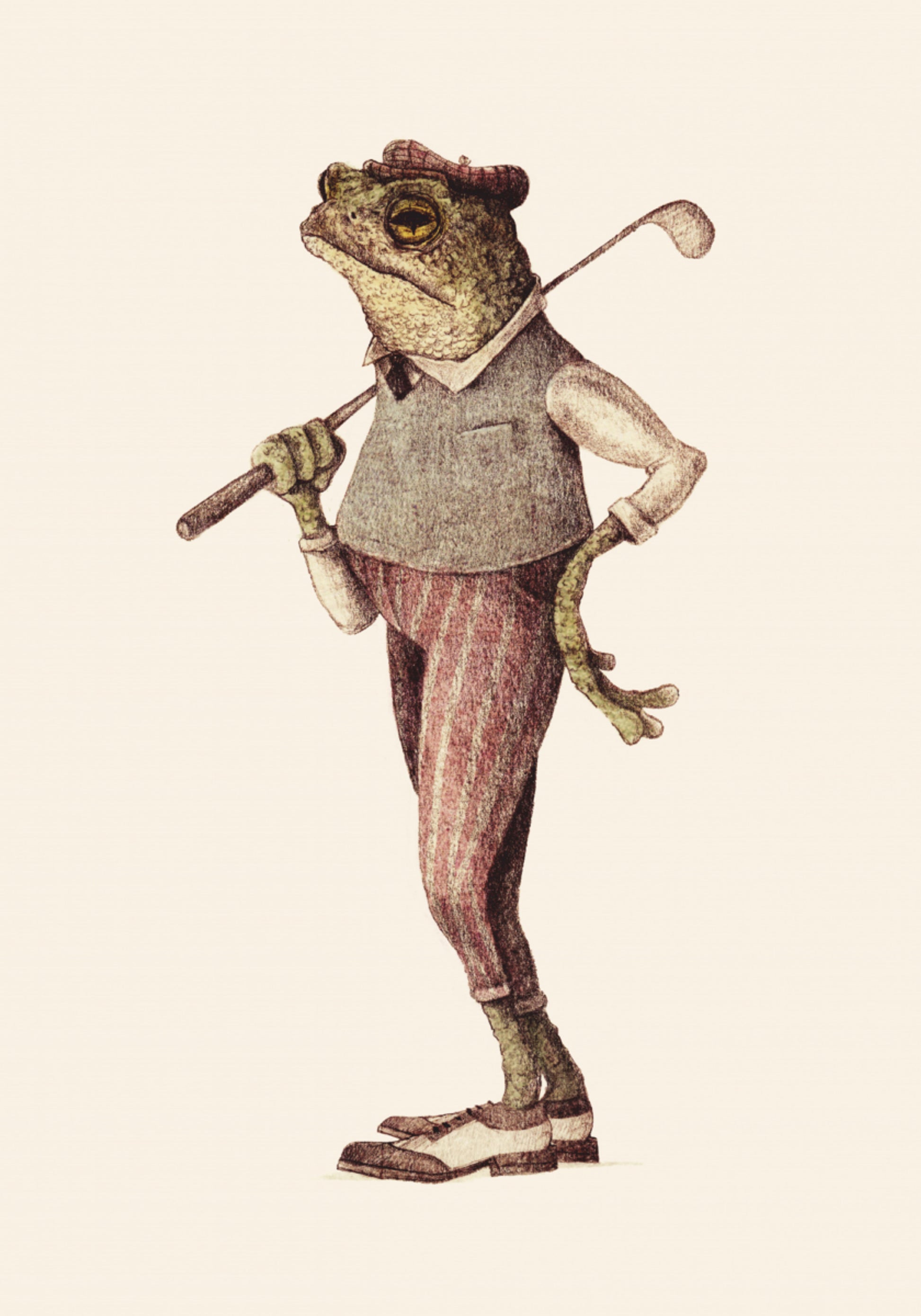 žába Ve Vintage Golf Oděv