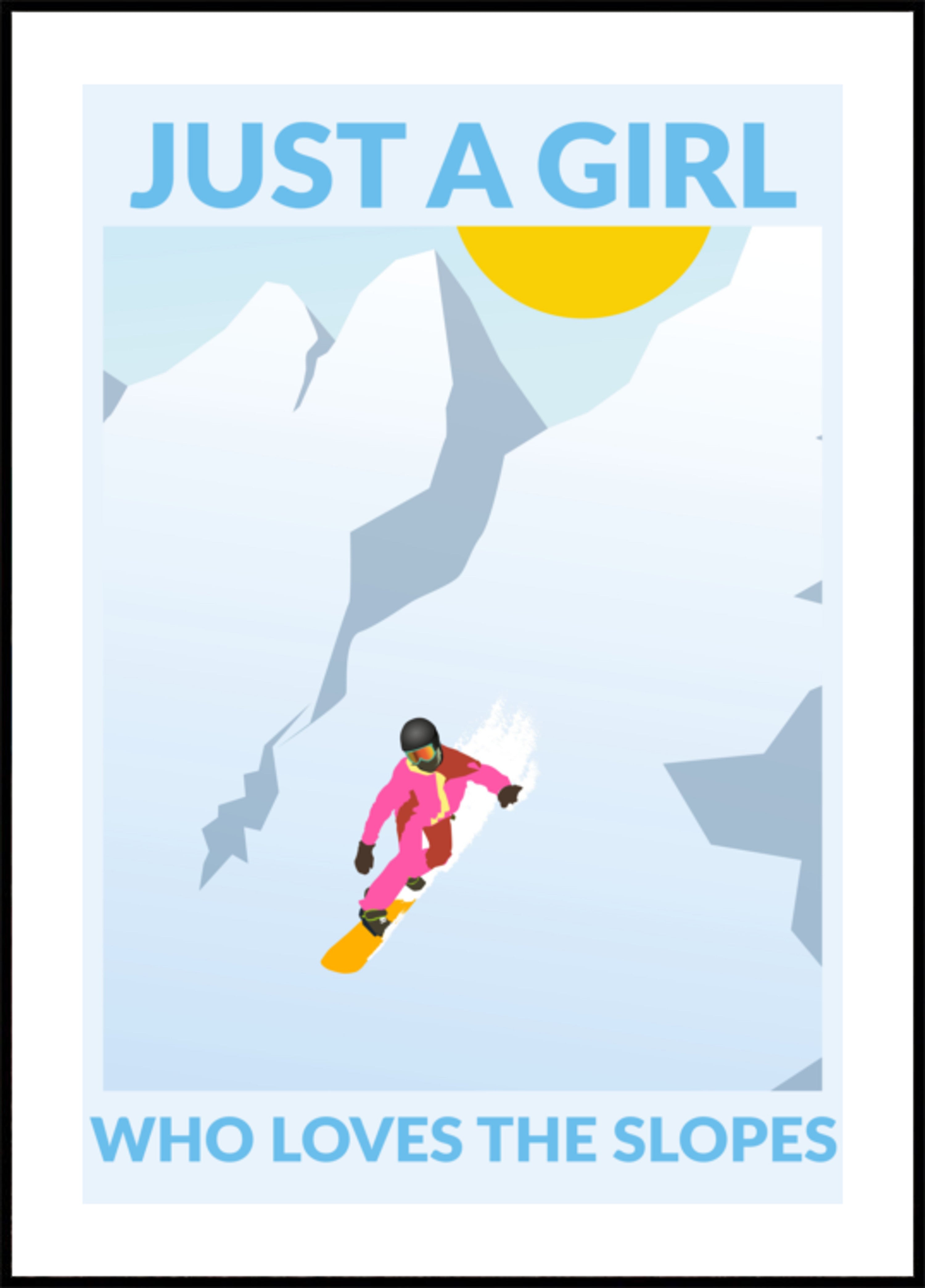 Dívka Snowboarding Slunečné hory
