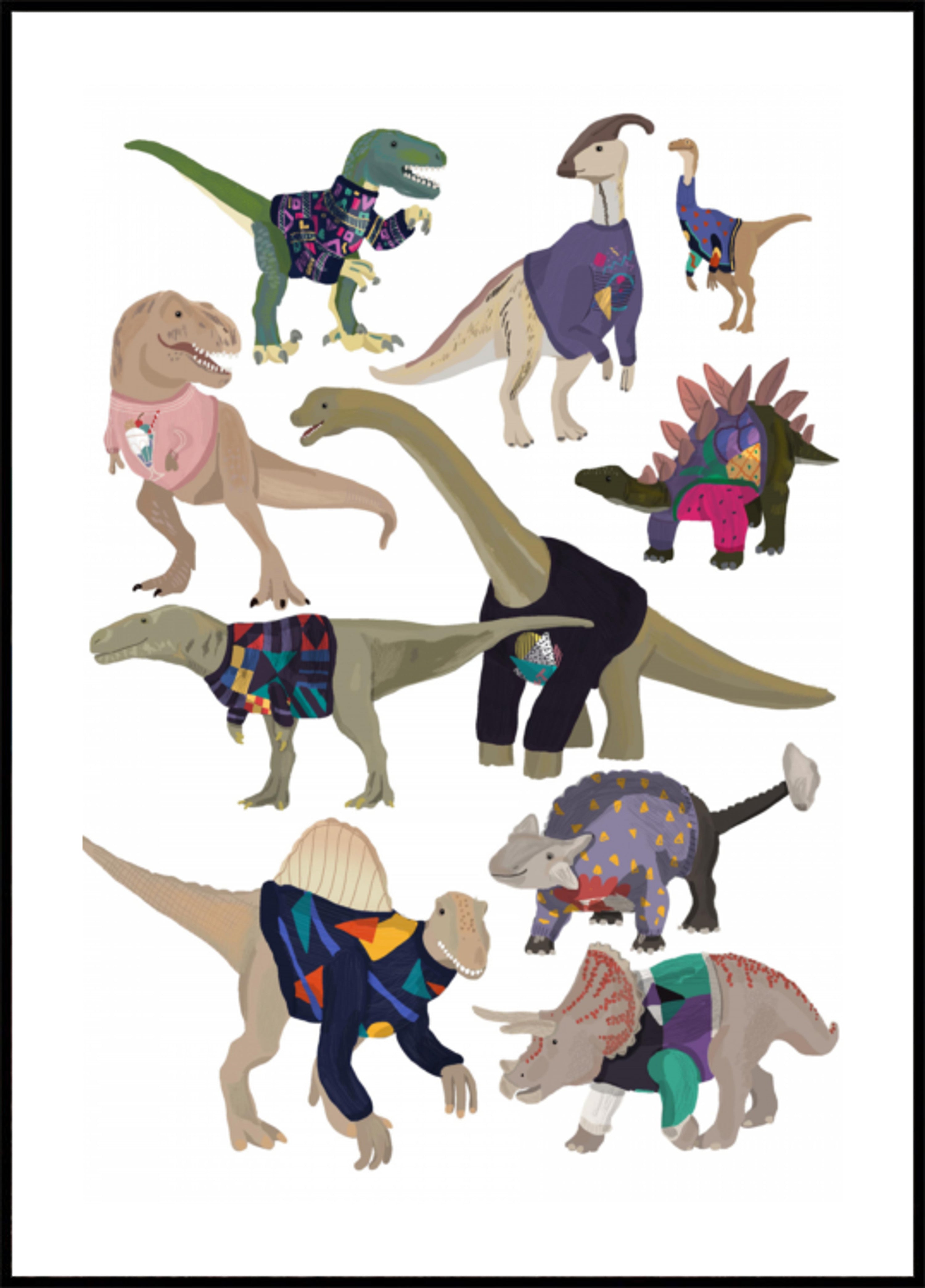 Nápadité svetry s dinosaury