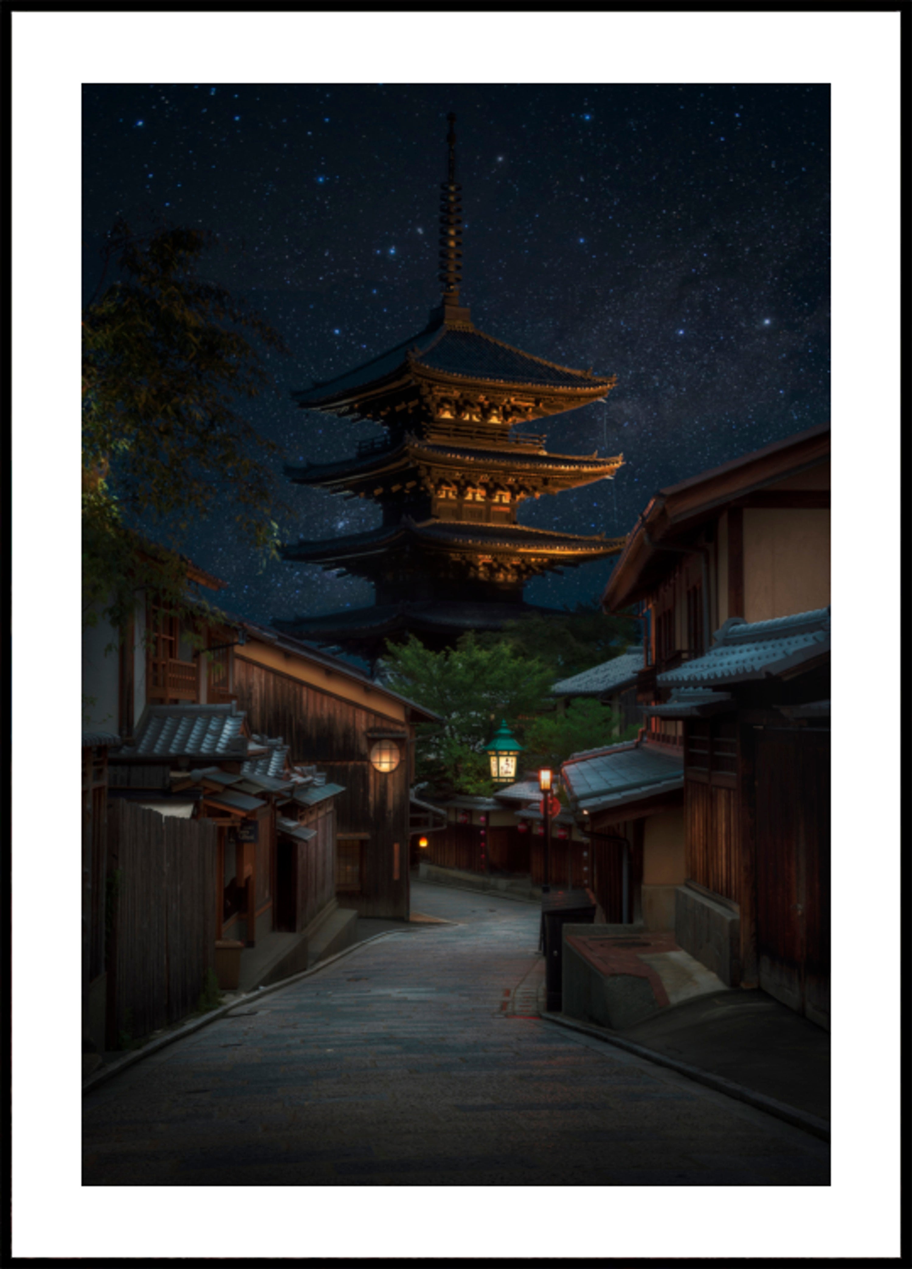 Kjótská pagoda hvězdná noc
