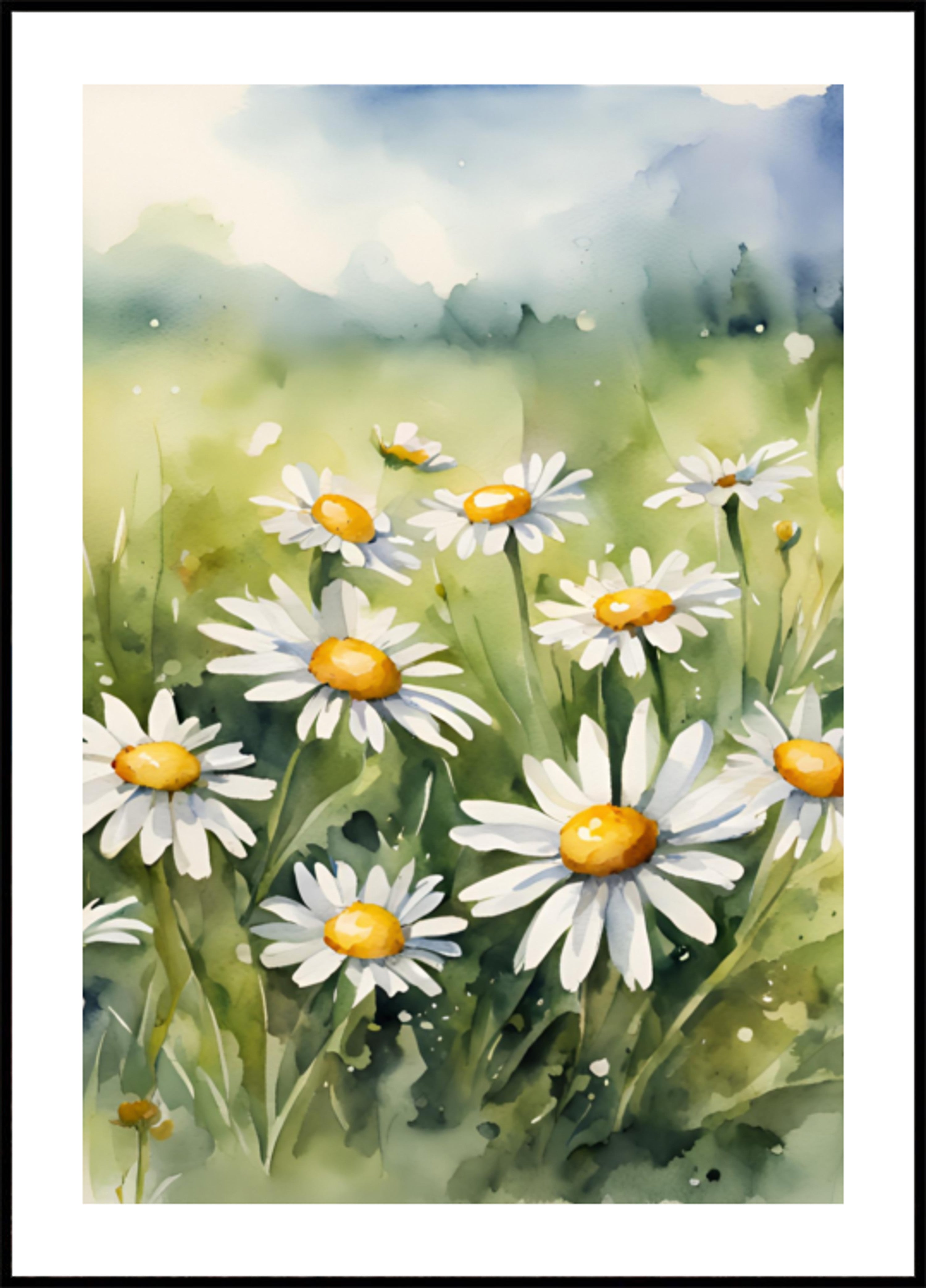 Kvetoucí Daisy Field