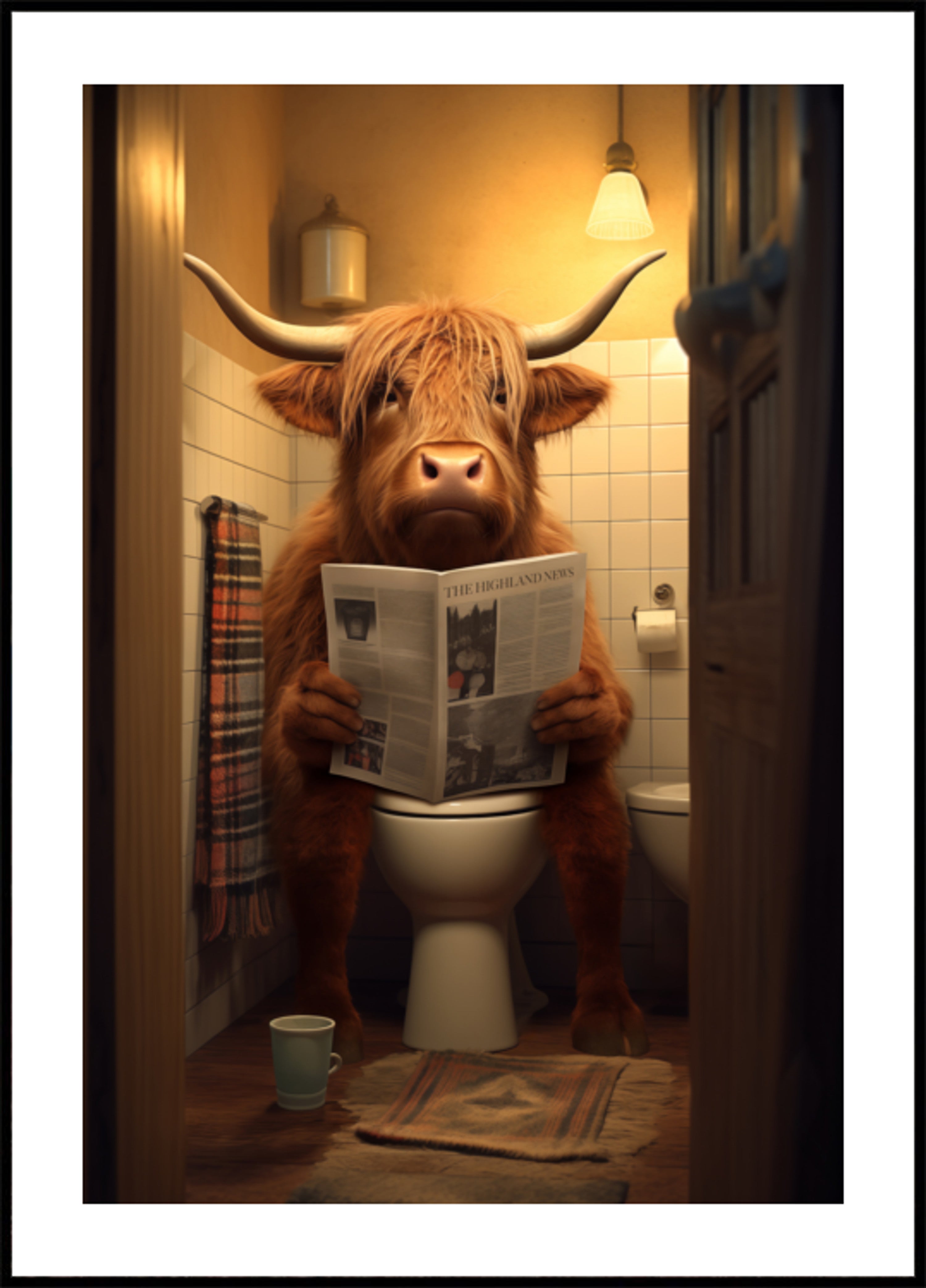 Highland Cow čte zprávy