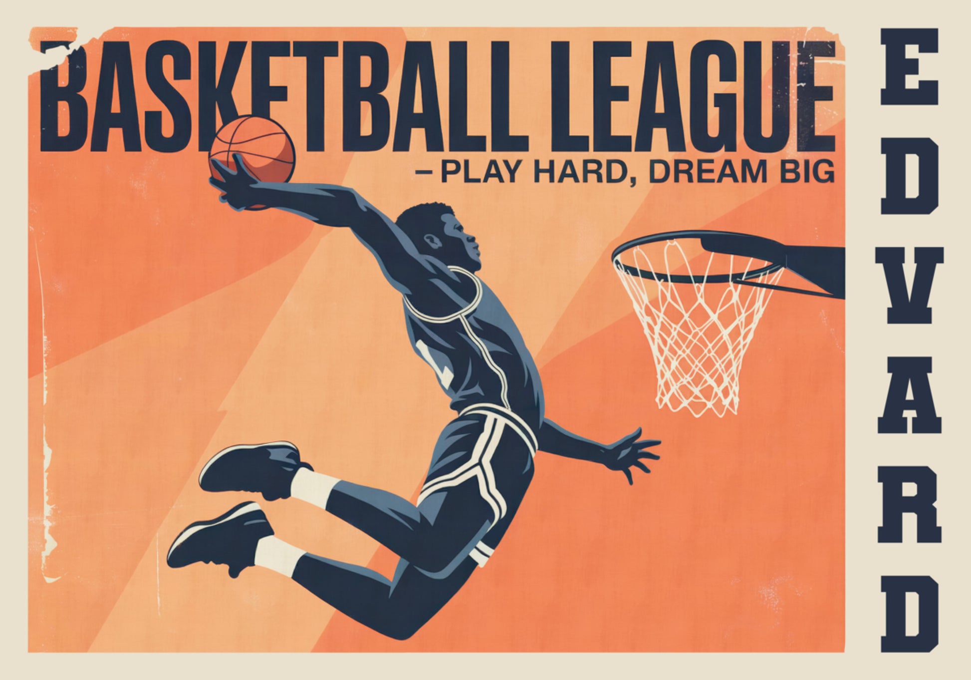 Vintage basketbalový zápas plakát