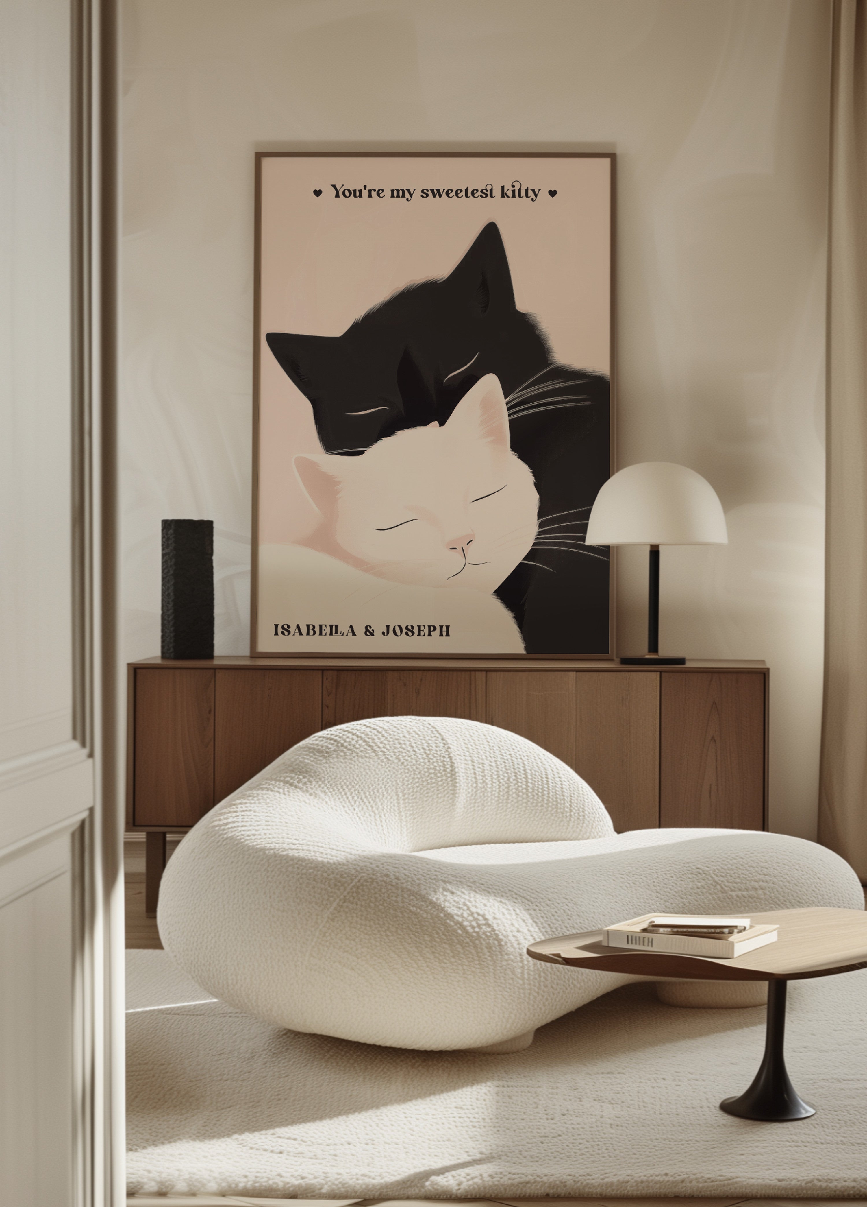 Neosobní ilustrace kočičí lásky