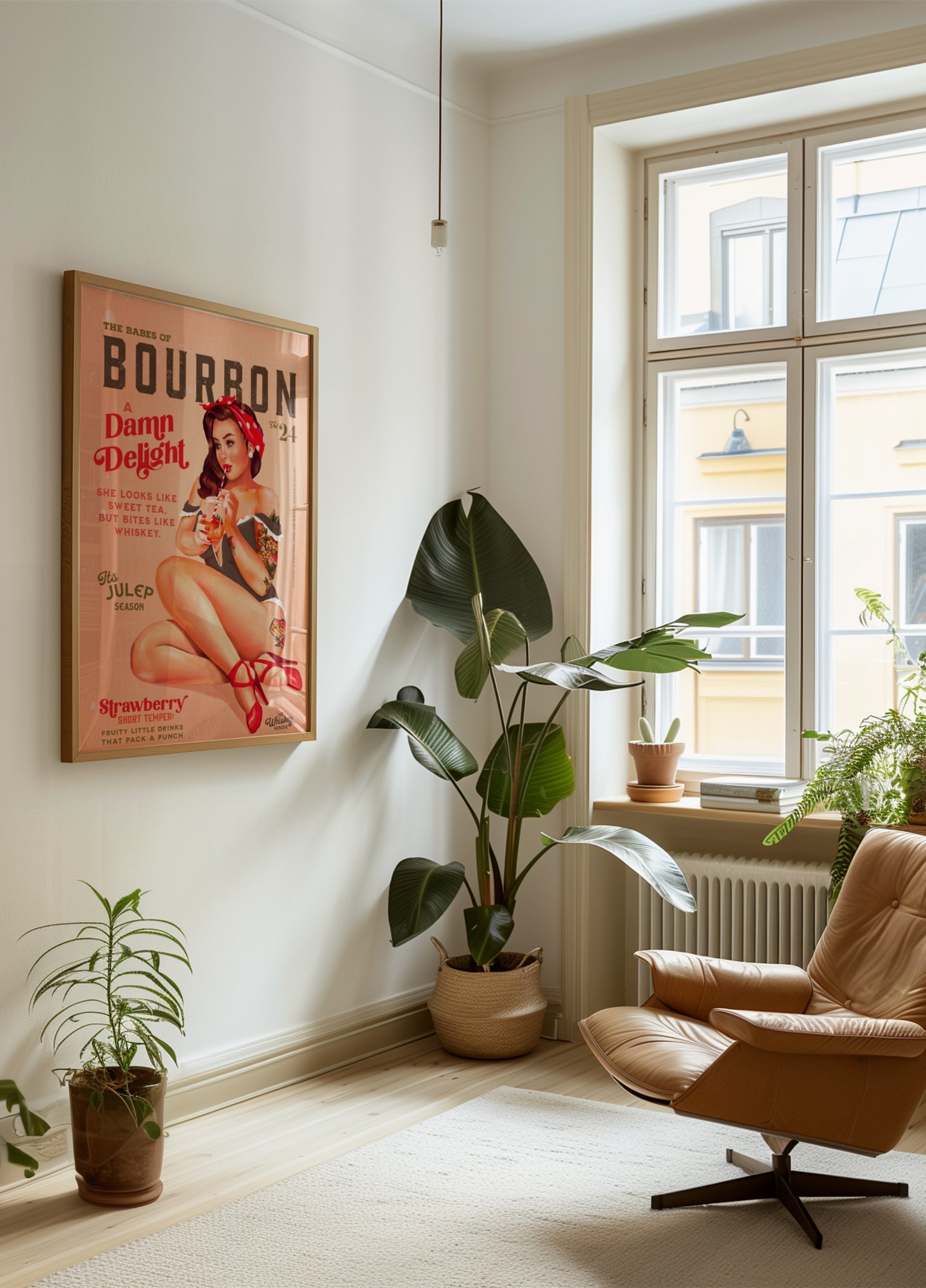 Bourbon Babes Vol 22 Vintage Plakát Dívka Pije Koktejl