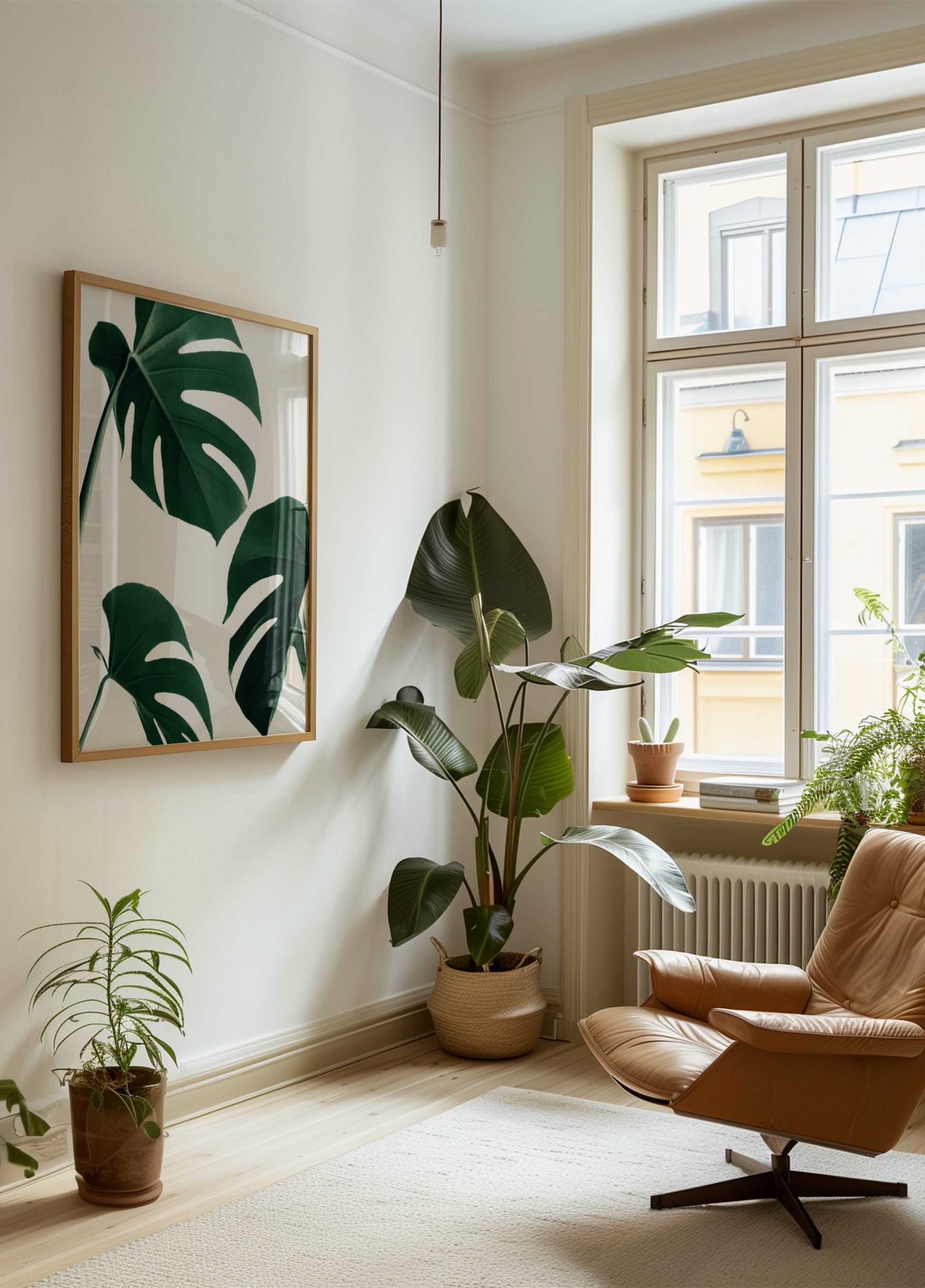 Čerstvé zelené listy Monstera