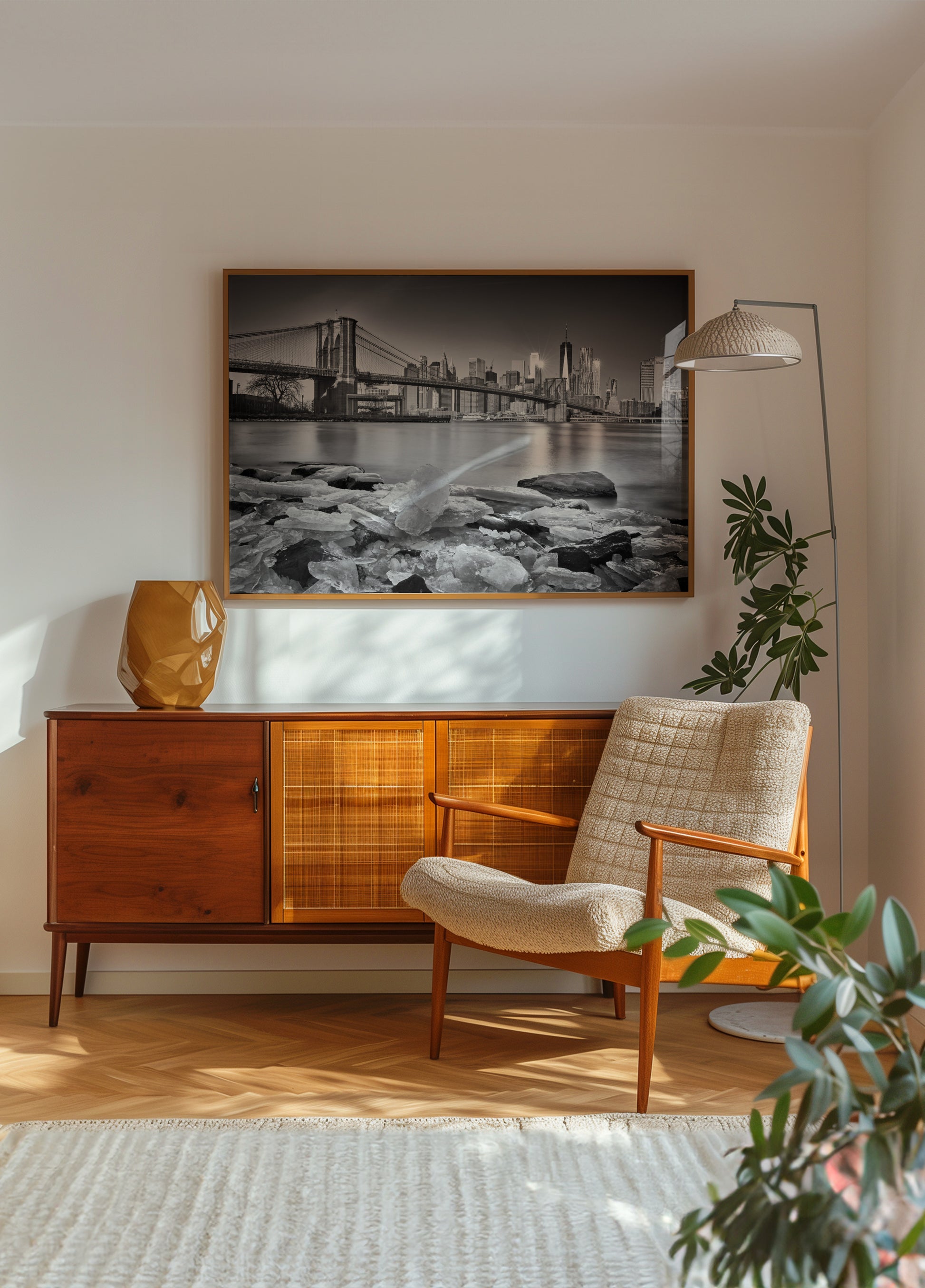 Zimní pohled na Brooklynský most