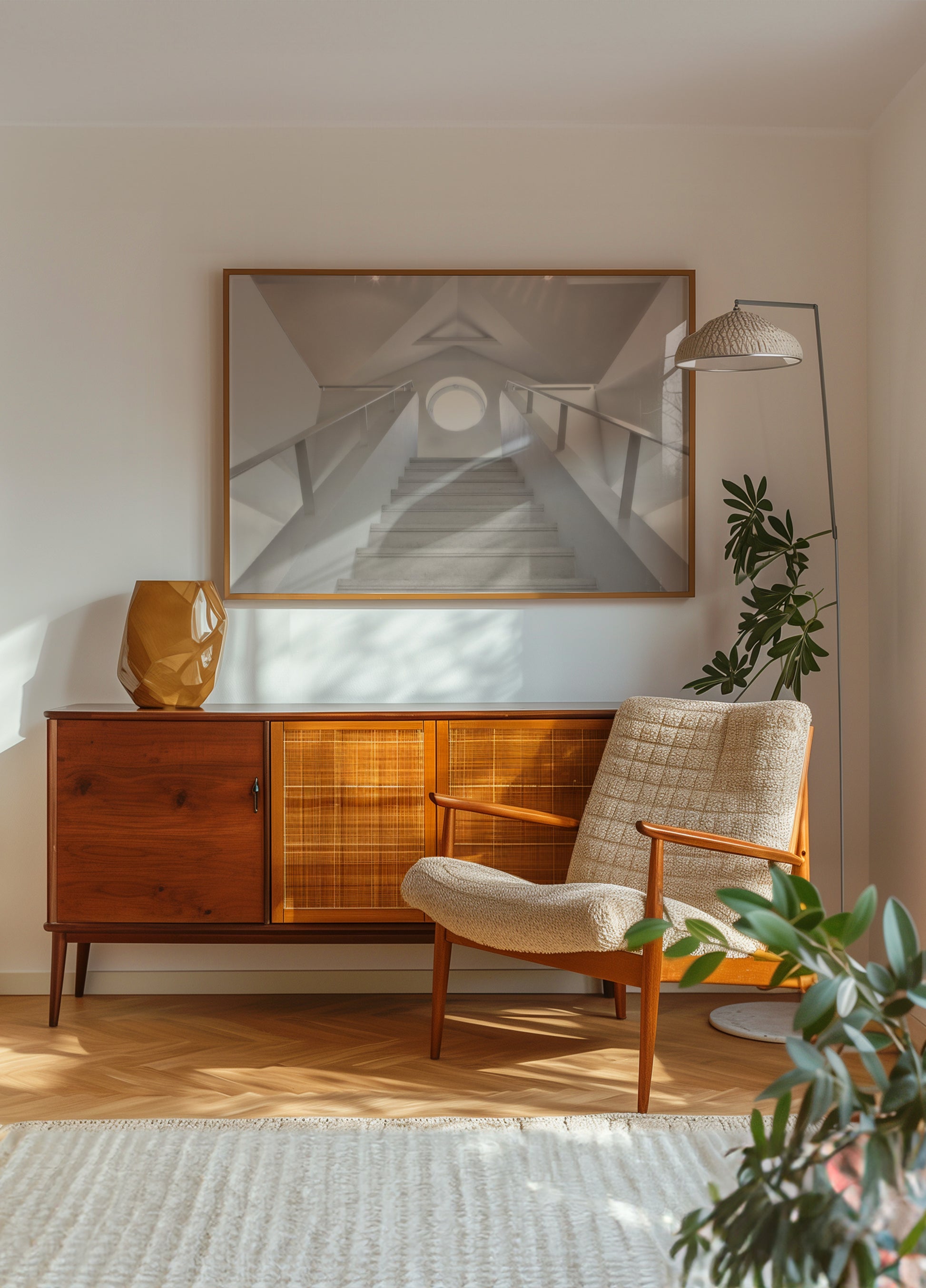 Geometrický bílý vzestup