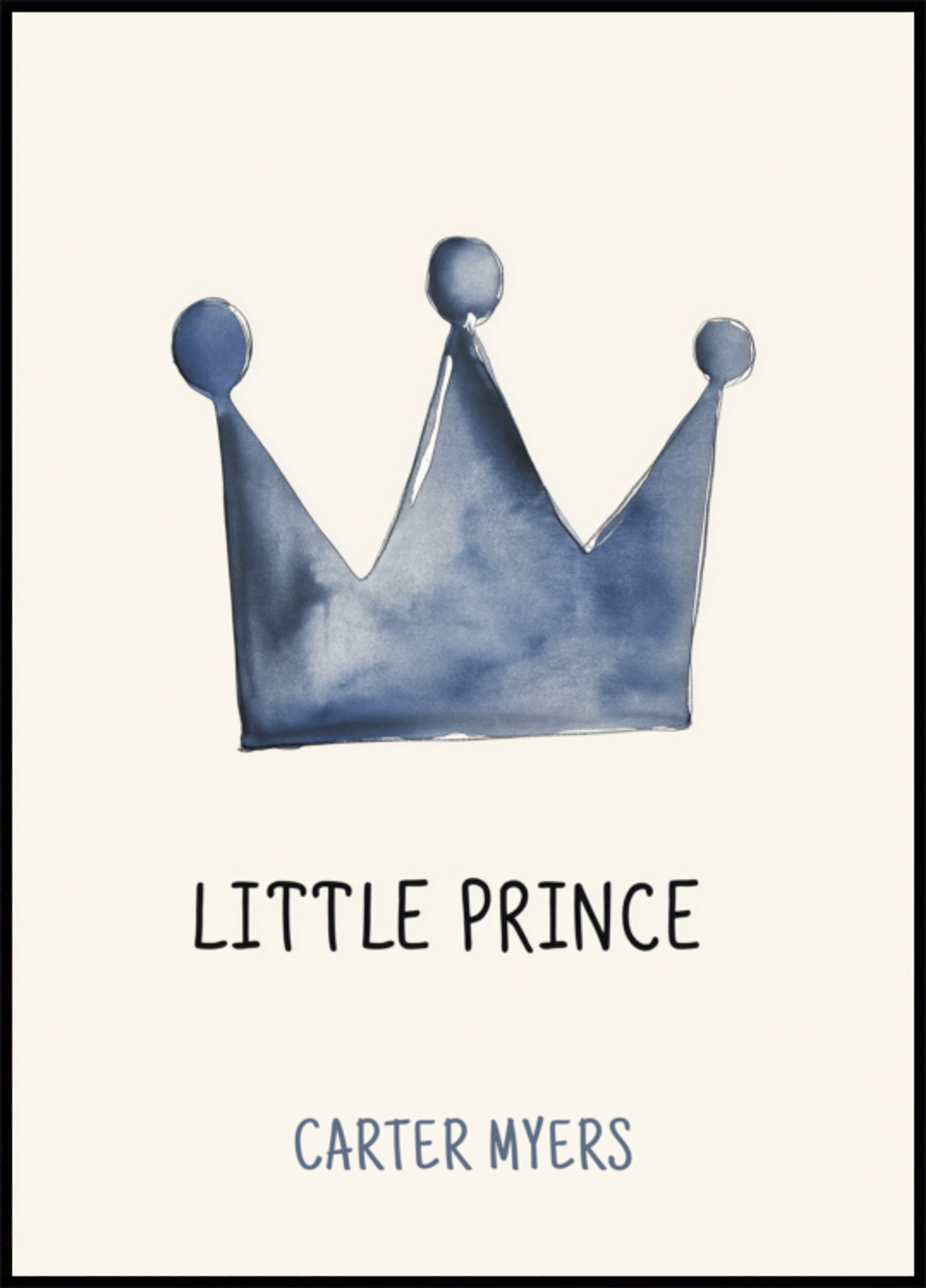 Minimalistická modrá koruna Malý princ Wall Art