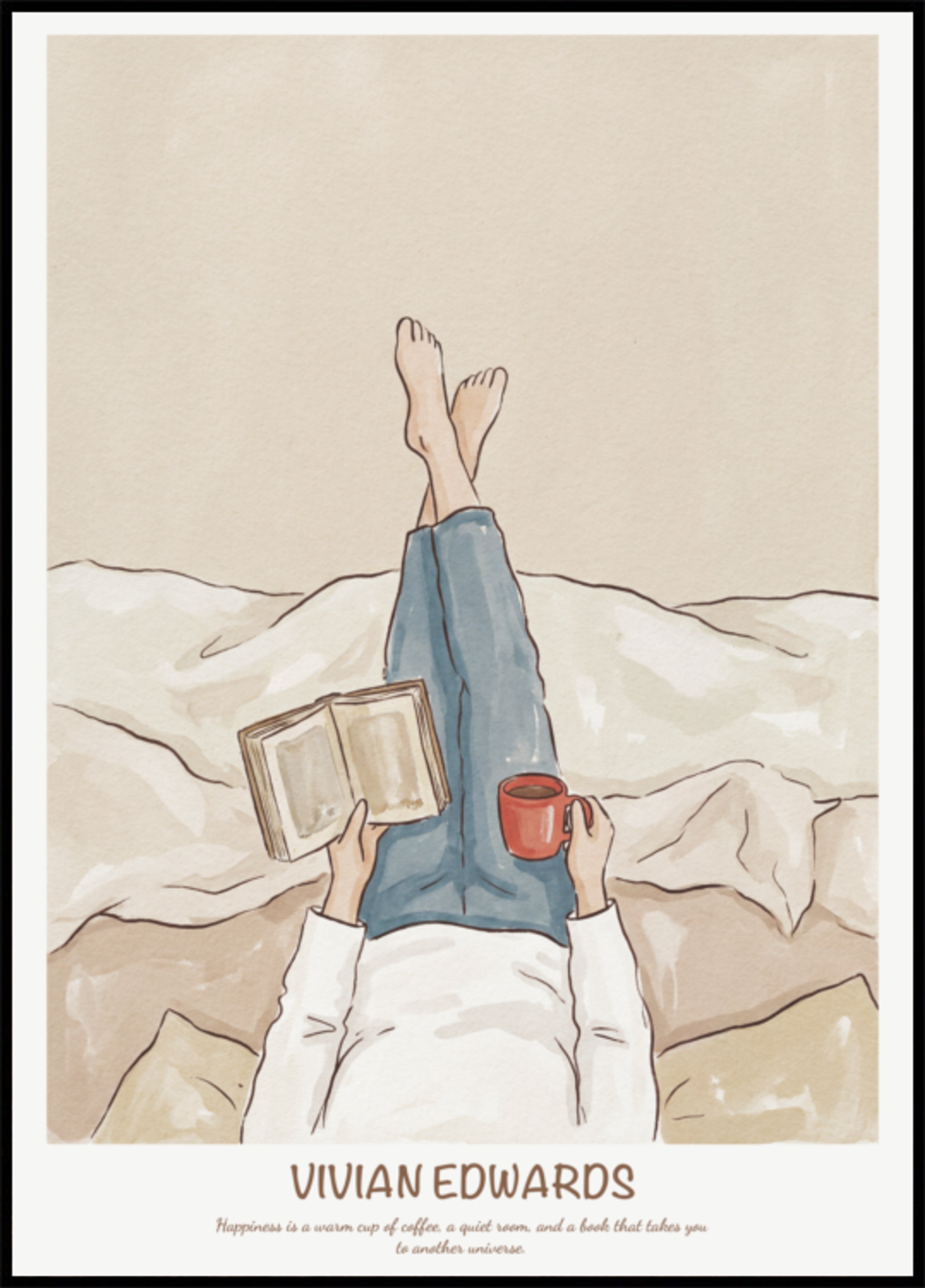 Káva a čteníIlustrace
